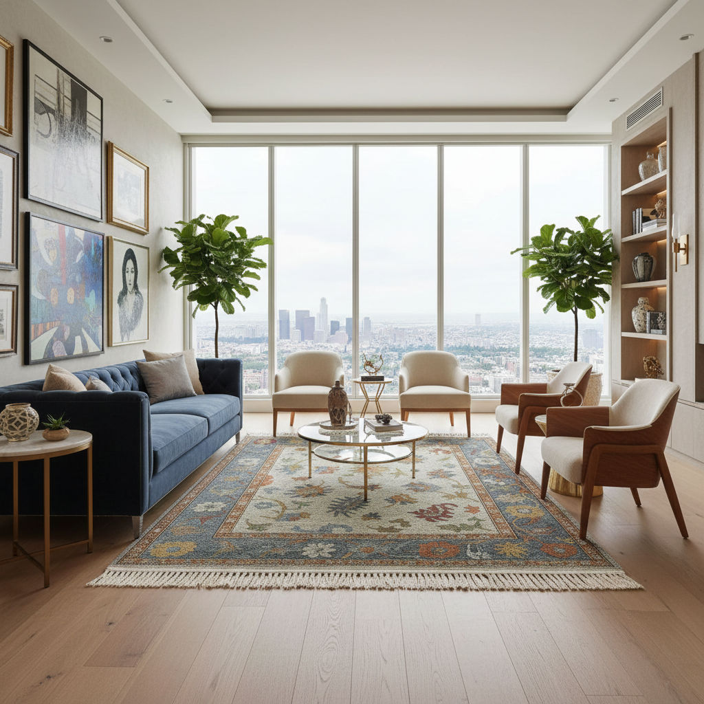 ORALAVIA - Hand Knotted Oushak Carpet
